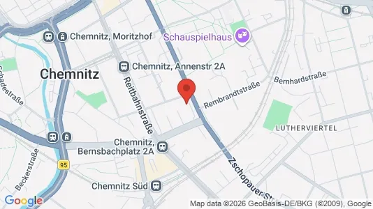 Apartments for rent i Chemnitz - kort over placeringen