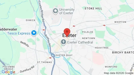 Apartments for rent i Exeter - Devon - kort over placeringen
