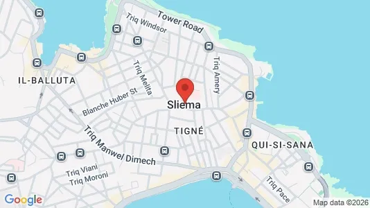 Apartments for rent i Sliema - kort over placeringen