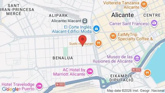 Apartments for rent i Alicante/Alacant - kort over placeringen