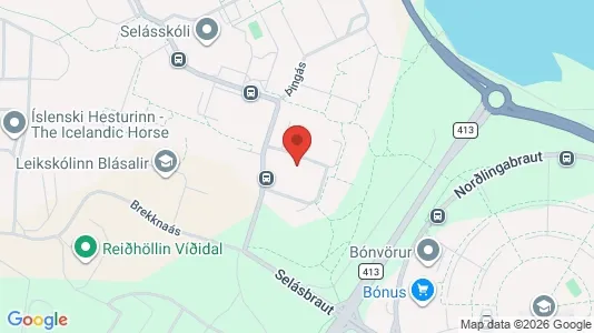 Apartments for rent i Reykjavík Árbær - kort over placeringen