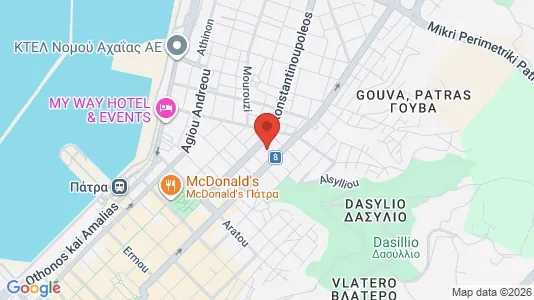 Apartments for rent i Patras - kort over placeringen