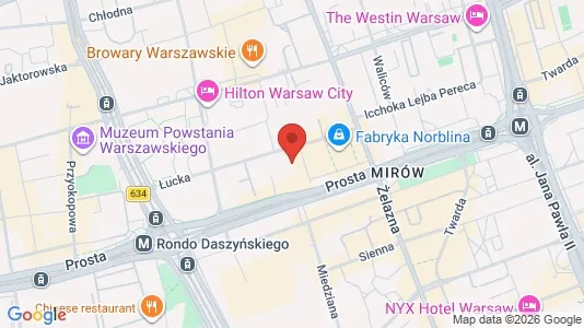 Apartments for rent i Warszawa Wola - kort over placeringen