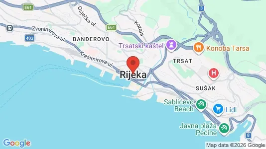 Apartments for rent i Rijeka - kort over placeringen