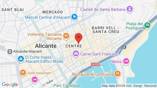 Apartments for rent i Alicante/Alacant - kort over placeringen