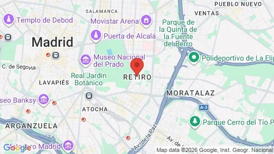 Apartments for rent i Madrid Retiro - kort over placeringen