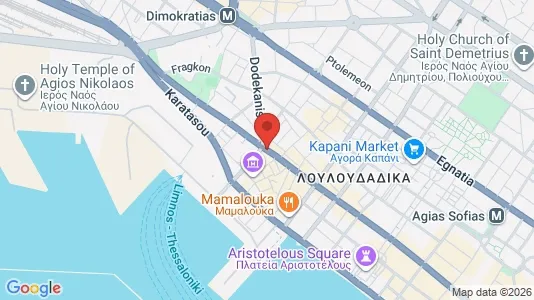 Apartments for rent i Thessaloniki - kort over placeringen