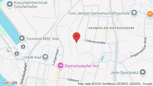 Apartments for rent i Kiel - kort over placeringen