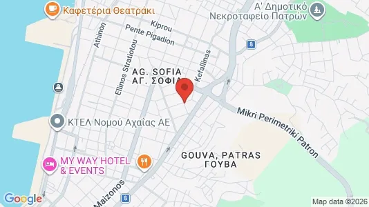 Apartments for rent i Patras - kort over placeringen
