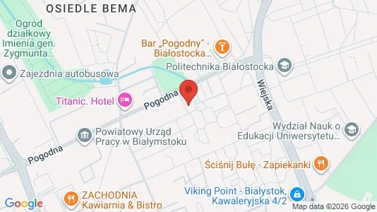 Apartments for rent i Białystok - kort over placeringen
