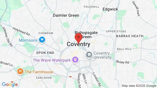 Apartments for rent i Coventry - West Midlands - kort over placeringen