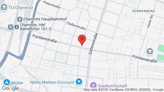 Apartments for rent i Chemnitz - kort over placeringen