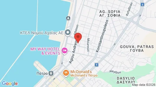 Apartments for rent i Patras - kort over placeringen