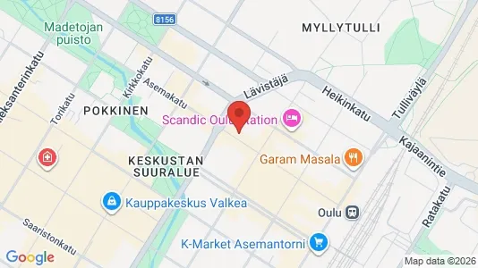 Apartments for rent i Oulu - kort over placeringen