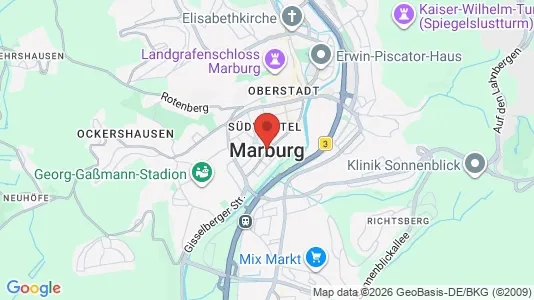 Apartments for rent i Marburg-Biedenkopf - kort over placeringen