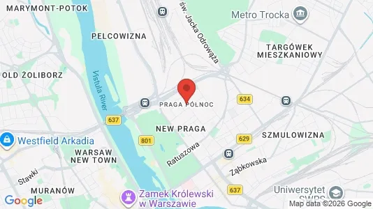 Apartments for rent i Warszawa Praga-Północ - kort over placeringen