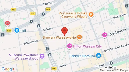 Apartments for rent i Warszawa Wola - kort over placeringen