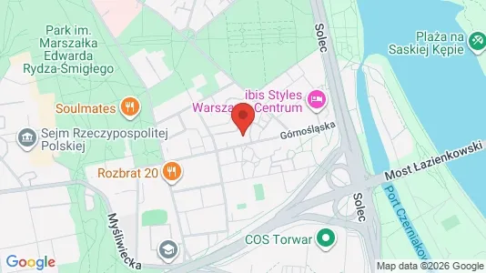 Apartments for rent i Warszawa Śródmieście - kort over placeringen