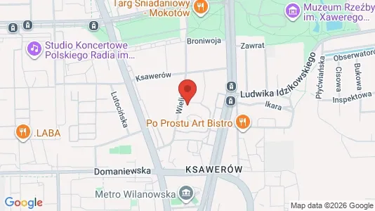 Apartments for rent i Warszawa Mokotów - kort over placeringen