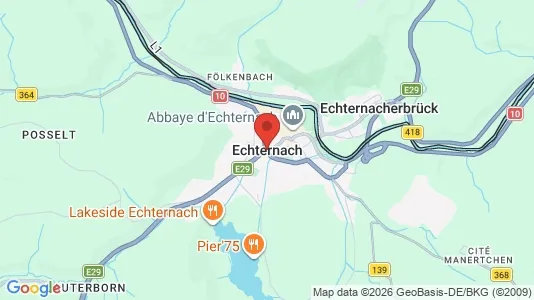 Apartments for rent i Echternach - kort over placeringen