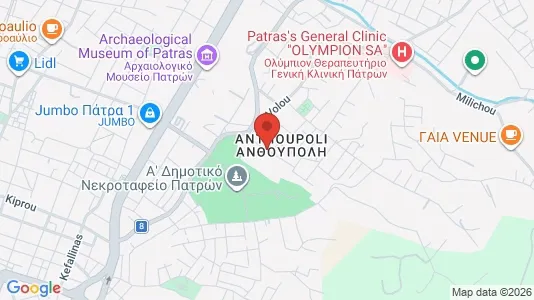 Apartments for rent i Patras - kort over placeringen