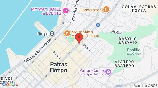 Apartments for rent i Patras - kort over placeringen