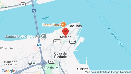 Apartments for rent i Almada - kort over placeringen