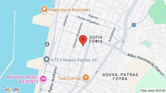 Apartments for rent i Patras - kort over placeringen