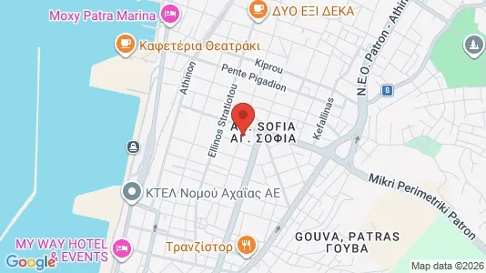 Apartments for rent i Patras - kort over placeringen