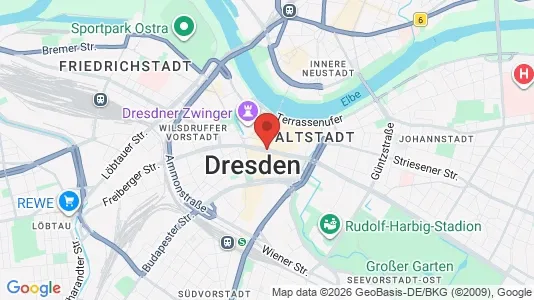 Apartments for rent i Dresden - kort over placeringen