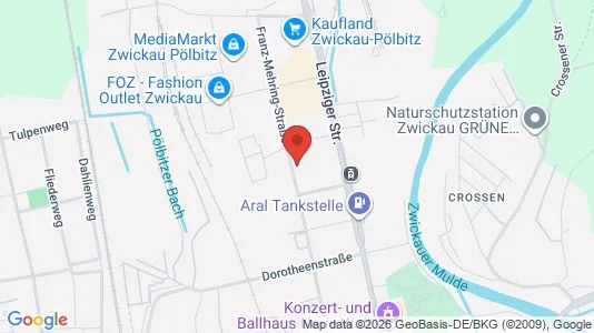 Apartments for rent i Zwickau - kort over placeringen