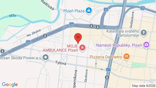 Apartments for rent i Plzeň-město - kort over placeringen