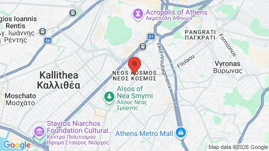 Apartments for rent i Athens Neos Kosmos - kort over placeringen