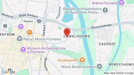 Apartments for rent i Poznań - kort over placeringen