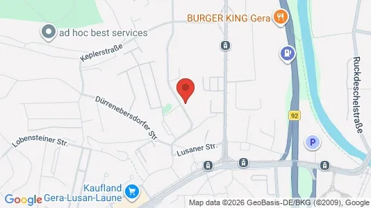 Apartments for rent i Gera - kort over placeringen