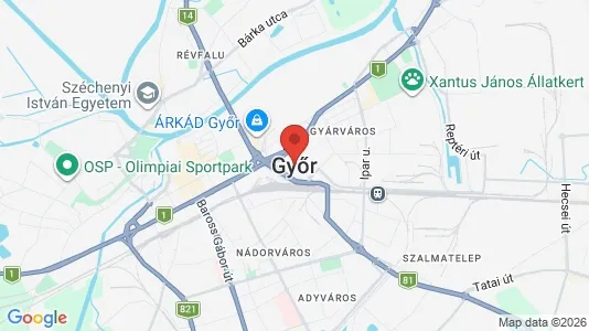 Apartments for rent i Győri - kort over placeringen
