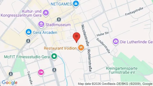 Apartments for rent i Gera - kort over placeringen