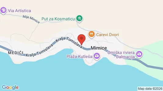 Apartments for rent i Omiš - kort over placeringen