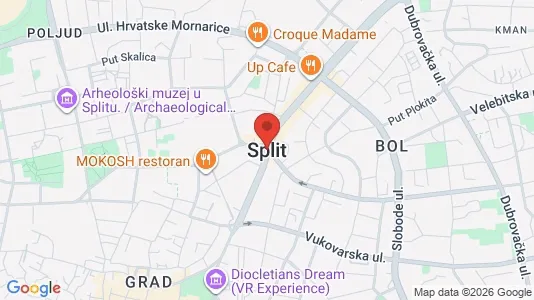 Apartments for rent i Split - kort over placeringen