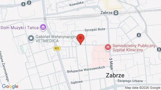 Apartments for rent i Zabrze - kort over placeringen