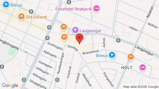 Apartments for rent i Reykjavík Hlíðar - kort over placeringen