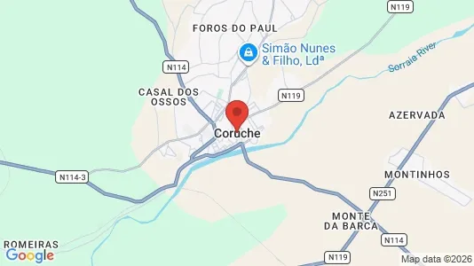 Houses for rent i Coruche - kort over placeringen