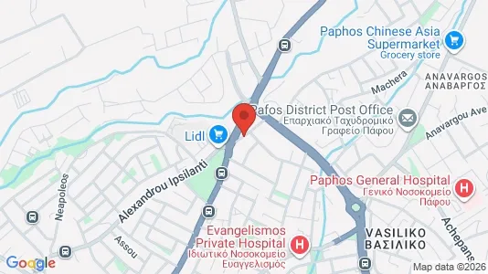 Apartments for rent i Paphos - kort over placeringen