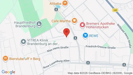 Apartments for rent i Brandenburg an der Havel - kort over placeringen