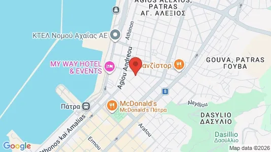 Apartments for rent i Patras - kort over placeringen