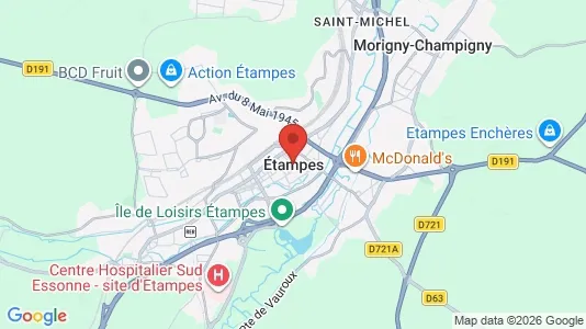 Apartments for rent i Étampes - kort over placeringen