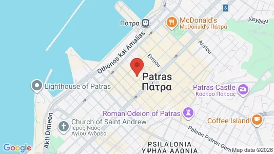 Apartments for rent i Patras - kort over placeringen