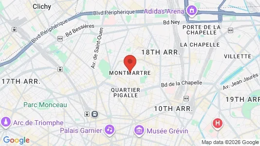 Apartments for rent i Paris 18ème arrondissement - Montmartre - kort over placeringen