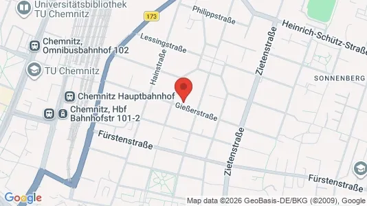 Apartments for rent i Chemnitz - kort over placeringen