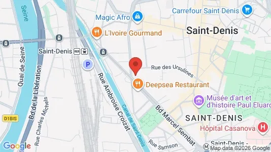 Rooms for rent i Saint-Denis - kort over placeringen